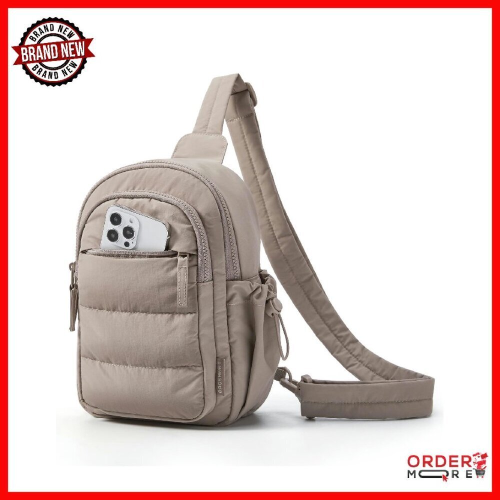Puffer Crossbody Bag 5L Small Sling with RFID Blocking & Adjustable Strap